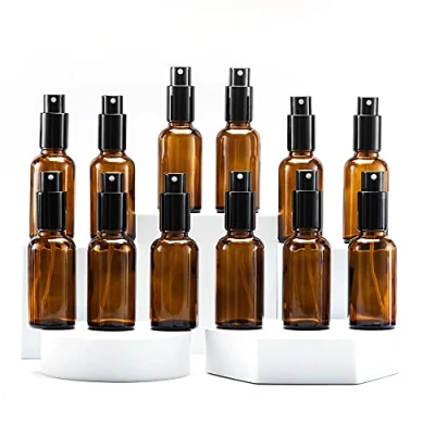 Abbildung von Yizhao Braun Sprühflasche 30ml, Klein Glas mit Zerstäuber, für Ätherisches Öle, Kosmetik, Parfüm, Reinigung, Reiseflasche, Apotheker, Set 12Pcs