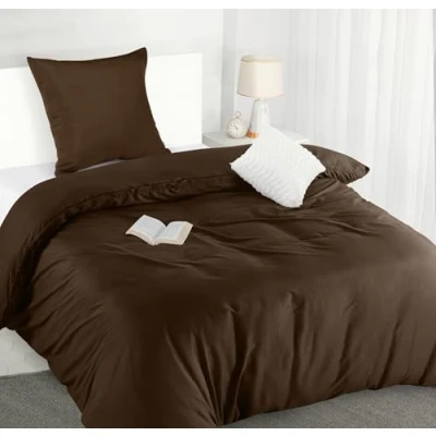 Abbildung von Utopia Bedding Bettwäsche 135x200 Set Mikrofaser Bettbezug cm + 1 Kissenbezug 80x80 Braun
