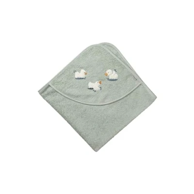 Abbildung von Sterntaler Kapuzen Badetuch aus uni Frottee 80 x cm mit Applikation Ente Edda Lou,