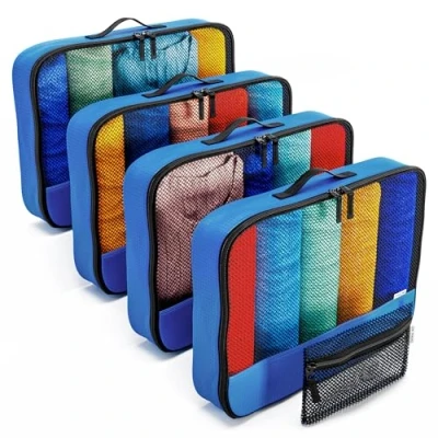 Abbildung von OW Travel Einfach zu Organisierende Packtaschen für Koffer Large Kleiderlagerung mit Reisewürfeln ein Kleidertaschen Packwürfel. Organizer Set Suitcase Packing Cubes