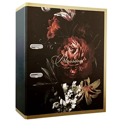 Abbildung von Interdruk DIN A4 75 mm Breit Metallic Hochwertiges Design Satin Gold Blossom