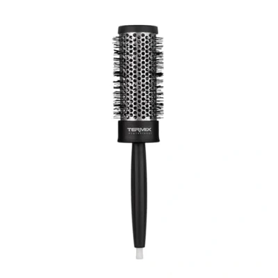Abbildung von Termix professionelle Haarbürste. Thermische Rundhaarbürste mit Aluminiumrohr, um die Wärme zu speichern und Trocknungszeit verkürzen. Farbe: Schwarz. Durchmesser: 37 cm.