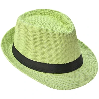 Abbildung von Miobo Strohhut, Panamahut Fedorahut,Trilby Design,Sonnenschutz 58 Strohhut Gruen