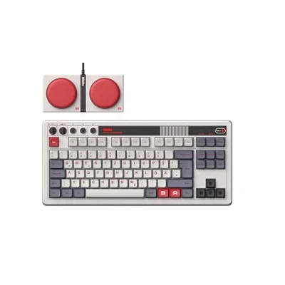 Abbildung von 8Bitdo Retro Mechanical Keyboard, Bluetooth/2.4G/USB C Hot Swappable Gaming Keyboard with 87 Keys, Dual Super Programmable Buttons for Windows and Android QWERTZ German ISO Layout