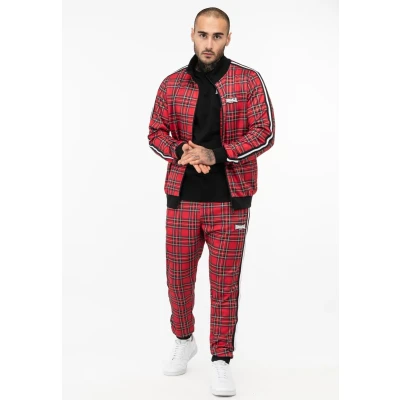 Abbildung von Lonsdale Passform Royal Stewart Trainingsanzug, Herren, Größe: XL, Red black white tartan