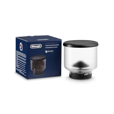 Abbildung von De&#039;Longhi Austauschbarer Kaffeebohnenhalter DLSC403, Zubehör für Kaffeevollautomaten, enthält 250 g Kaffeebohnen, kompatibel mit Rivelia Kaffeemaschine, schwarzer Deckel