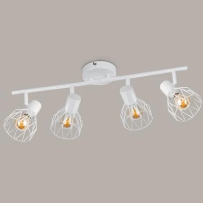 Abbildung von Kimjo Deckenstrahler 4 Flammig Schwenkbar LED Weiss E14 Deckenlampe Strahler Deckenleuchte Ohne Leuchtmittel
