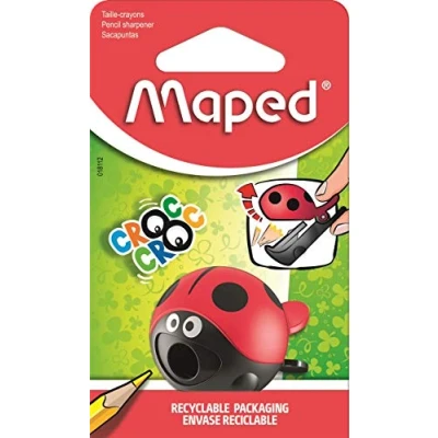 Abbildung von Maped 18114 Anspitzer CROC EASY, für dünne Stifte, mit Dose Marienkäfer