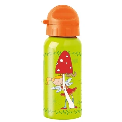 Abbildung von SIGIKID Edelstahl Trinkflasche Florentine, auslaufsicher, BPA frei, robust, leicht, Drehverschluss zerlegbar, gut zu reinigen, für Kinder 3 8 Jahre, Art. Nr. 25287, Fee/grün orange 400 ml