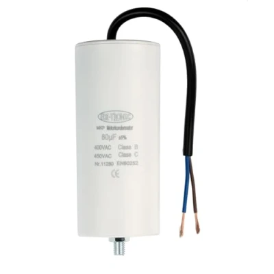 Abbildung von Kondensator Anlaufkondensator Motorkondensator Arbeitskondensator Kabel 80µF 450V