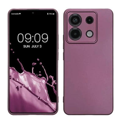 Abbildung von kwmobile Case kompatibel mit Xiaomi Redmi Note 13 Pro 5G / Poco X6 Hülle Schutzhülle aus Silikon metallisch schimmernd Handyhülle Metallic Lavendel