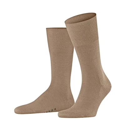 Abbildung von FALKE Herren Socken Airport M SO Wolle Baumwolle einfarbig 1 Paar, Braun (Camel 5038), 39 40