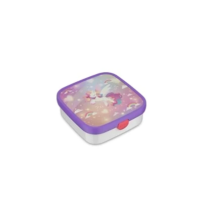 Abbildung von Mepal Bento Brotdose Groß Campus Lunchbox für Kinder Inklusive 2 auslaufsicheren Fächern &amp; Gabel Fach ist mikrowellengeeignet 2x 200 + 1250 ml Unicorn Glow