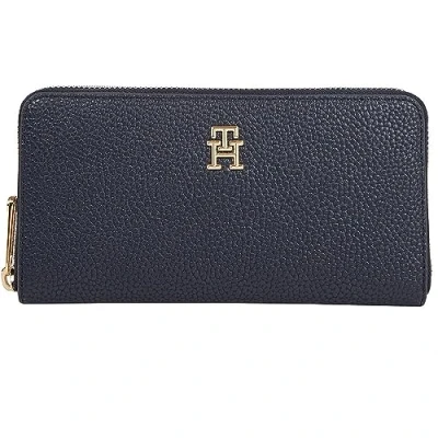 Abbildung von Tommy Hilfiger Damen Geldbörse Emblem Large mit Reißverschluss, Blau (Space Blue), Einheitsgröße