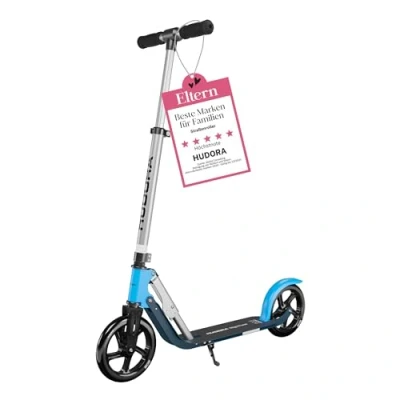 Abbildung von HUDORA BigWheel Pure Scooter Stabiler Aluminium Roller mit Ständer Höhenverstellbarer &amp; zusammenklappbarer Cityroller für bis zu 100kg Tretroller Jugendliche und Erwachsene