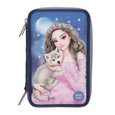 Abbildung von TOPModel 3 Fach Federtasche LED WOLF inkl. Stifte