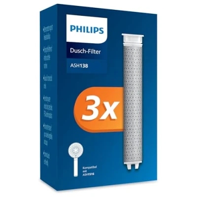 Abbildung von Philips Water Duschkopf mit Filter Ersatzfilter 3 PACK, entfernt effektiv Chlor und andere große Partikel, 1 Monat Filterkapazität