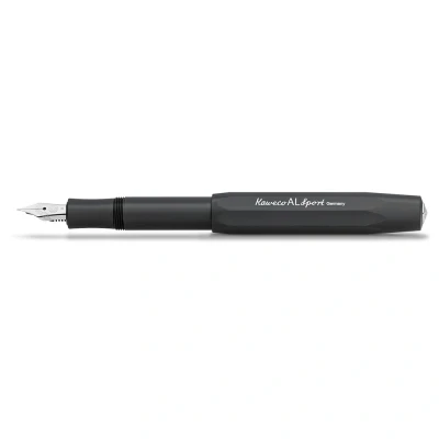 Abbildung von Kaweco AL SPORT Füllhalter Black I Premium Aluminium Füllfederhalter für Tintenpatronen mit hochwertiger Stahlfeder 13 cm Füller in Schwarz Federbreite: M (Medium)