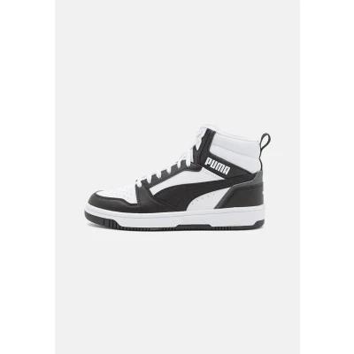 Abbildung von PUMA Rebound V6 MID JR Unisex Sneaker high für Kinder, Größe: 38.5, White/black/shadow gray Schuhe