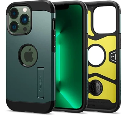 Abbildung von Spigen Tough Armor Hülle Kompatibel mit iPhone 13 Pro Midnight Grün