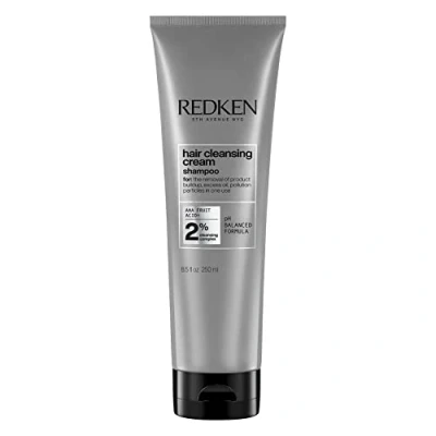Abbildung von Redken Shampoo, Befreit von Produktrückständen und Talg für eine tiefengereinigte Kopfhaut, Mit Reinigungskomplex AHA Fruchtsäure, Silikonfrei, Hair Cleansing Cream, 1 x 250 ml