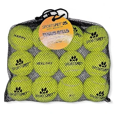 Abbildung von SPORTSPET Tennisbälle für Hunde extra federnd ungiftig langlebig schwimmt (Tennisbälle Standard (12er Pack) (64 mm)
