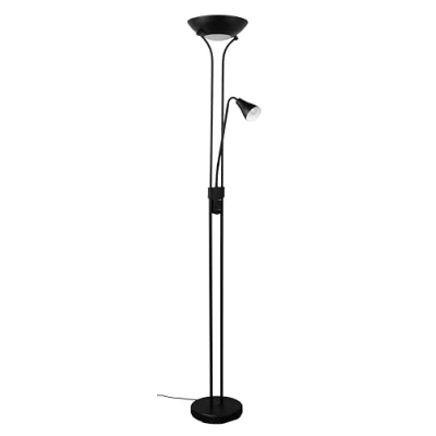 Abbildung von Reality Leuchten LED Stehleuchte Scotty R41651332, Metall Schwarz matt, inkl. 2x 7 Watt E24 + 1x 4.5 E14 LED, Switch Dimmer, Flex
