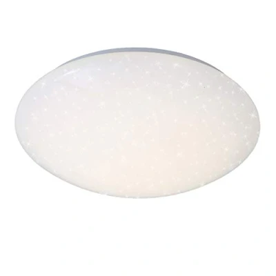 Abbildung von BRILONER LED Deckenlampe mit Sternenhimmel, neutralweiße Lichtfarbe, 12 Watt, 1300 Lumen, Lampe, Deckenleuchte, Wohnzimmerlampe, Schlafzimmerlampe, Kinderzimmerlampe, 28x6,5 cm, Weiß