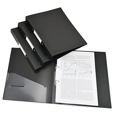 Abbildung von Rapesco 1657 Germ Savvy antibakteriell, A4 25 mm 2 Ring PP Ringordner, 35mm Rücken, Schwarz, 4 Stück