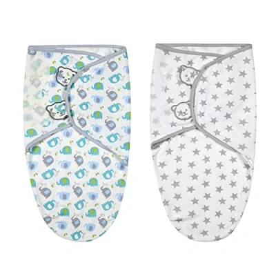 Abbildung von Vicloon Pucksack Baby, 2er Pack (3 5 Monate) L Wickel Decke aus 100% Bio Baumwolle, Sicherheit, Universal Verstellbare, Puckschlafsack für Säuglinge Babys Neugeborene Grün