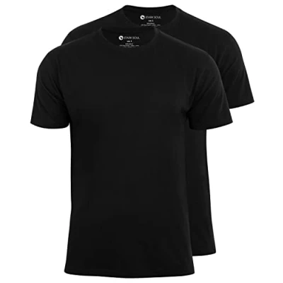 Abbildung von STARK SOUL® T Shirt 2er Pack, Baumwolle, Rundhalsschnitt Schwarz Größe M