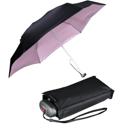 Abbildung von Knirps mini Taschenschirm Travel mit UV und Hitze Schutz black rose coating
