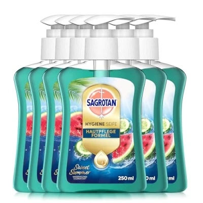 Abbildung von Sagrotan Handseife Sweet Summer Limited Edition Feuchtigkeitsspendend 6 x 250 ml