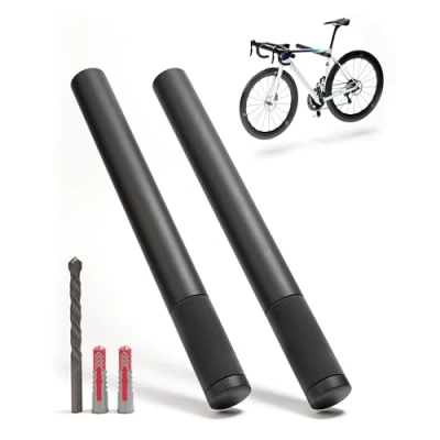 Abbildung von Borgen Fahrrad Wandhalterung Holz mit 20 kg Tragkraft stabile Fahrradhalterung Wand für Rennrad, MTB und E Bike Schwarz Natur