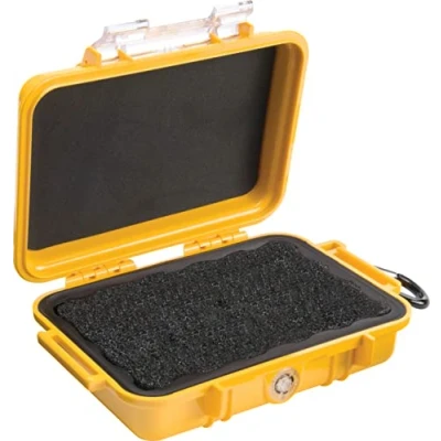 Abbildung von Peli 1020 Micro Case, Handlicher Schutzbehälter, IP67 Wasser und Staubdicht, 0,5L Volumen, Gelb/Schwarze Gummieinlage