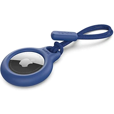 Abbildung von Belkin AirTag Hülle mit Schlaufe (Secure Holder Schutzhülle für Air Tag, Accessoire Kratzschutz) Blau