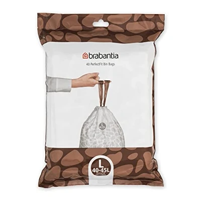 Abbildung von Brabantia Müllbeutel PerfectFit Spenderpackung (Code L 40L / 45L) Extra Starke müllsäcke Mit Zugband (40 Müllbeutel)