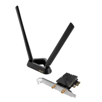 Abbildung von ASUS PCE BE92BT WiFi 7 PCI E Adapter (2 Externe Antennen und magnetisierter Sockel, unterstützt 6GHz Band, 320MHz, Bluetooth 5.4, WPA3 Netzwerksicherheit)