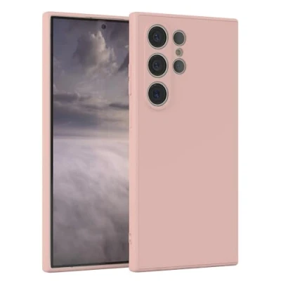 Abbildung von EAZY Case Silikonhülle für Galaxy S24 Ultra Hülle Silikon Rosa weich stoßfeste Handyhülle Schutzhülle mit Kameraschutz Dünn Premium Schutz Cover TPU Phone Bumper in Pastell Altrosa Matt