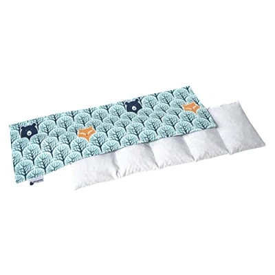 Abbildung von Medi Partners Kirschkernkissen 60x20cm 800g 100% Baumwolle 5 kammern Körnerkissen groß Öko Natur Wärmekissen Kältetherapie abnehmbarer Bezug (Reh)