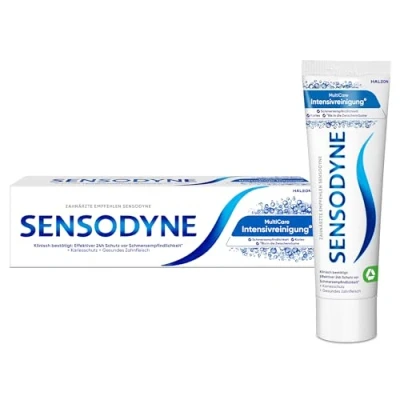 Abbildung von Sensodyne MultiCare Intensivreinigung Zahnpasta, 75ml, tägliche Zahncreme mit Fluorid, bei schmerzempfindlichen Zähnen
