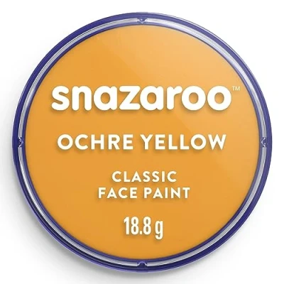Abbildung von Snazaroo 1118244 Schminkfarbe Gelber Ocker, 18ml Topf hautfreundliche Gesichtschminke auf Wasserbasis, wasservermalbar, parabenfrei, Face &amp; Bodypaint Farbe für Kinder Erwachsene