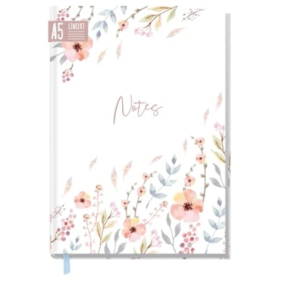 Abbildung von Notizbuch A5 liniert [Sweet Flowers] von Trendstuff by Häfft 124 Seiten, 62 Blatt ideal als Tagebuch, Bullet Journal, Ideenbuch, Schreibheft nachhaltig &amp; klimafreundlich