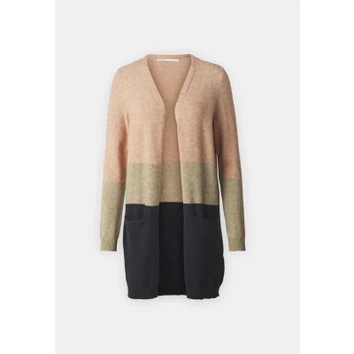 Abbildung von ONLY Onlqueen LONG Strickjacke, Damen, Größe: Small, Misty rose/beige melange/night sky