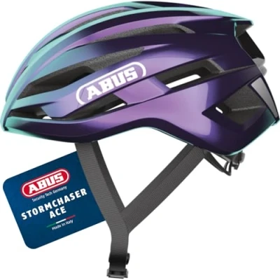 Abbildung von ABUS Rennradhelm StormChaser ACE leichter Fahrradhelm für Radrennen, Gravelbike Touren und Cyclocross Damen Herren Größe L, Violett