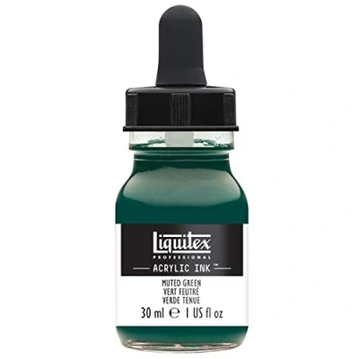 Abbildung von Liquitex 4260501 flüssige Professional Acrylfarben Ink, Tusche, 30 ml, hochpigmentierte Airbrushfarbe, gedämpftes grün