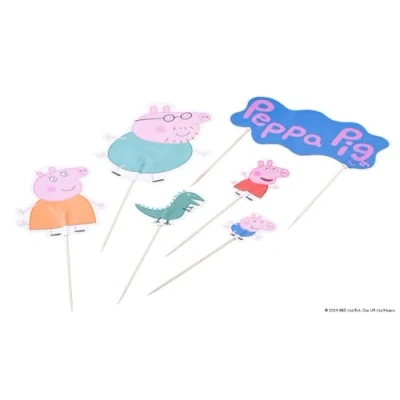 Abbildung von Dr. Oetker Papier Kuchen Topper Peppa Wutz Praktisches Set: 12 Stück Dekoration für Kindergeburtstage und besondere Anlässe Perfekt zum Backen mit Kindern Fans von Pig