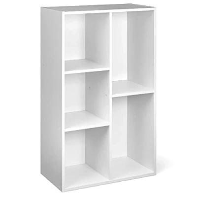 Abbildung von Amazon Basics Bücherregal mit 5 quadratischen Fächern, 50 x 24 80 cm, Weiß