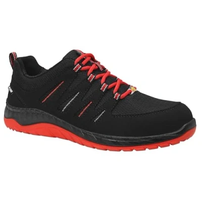 Abbildung von ELTEN Sicherheitsschuhe MADDOX black red Low ESD S3, Herren, Textil, Stahlkappe, leicht, sportlich, Schwarz/Rot, Größe: 45