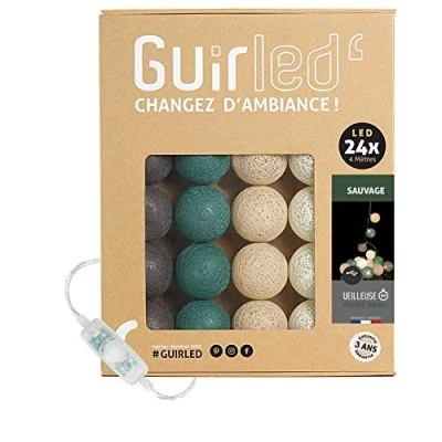 Abbildung von GuirLED LED Baumwollkugeln Lichterkette USB Baby Nachtlicht 2h Dual 2A Netzteil enthalten 3 Intensitäten 24 Kugeln 2.4m Sauvage